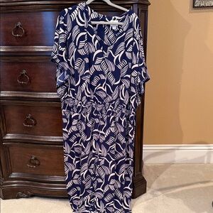 Navy and White Patterned Women's Jumpsuit-Perfect for Cruises